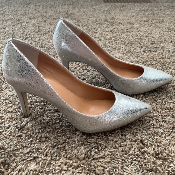 J Crew Factory Silver Heels - Picture 3 of 4